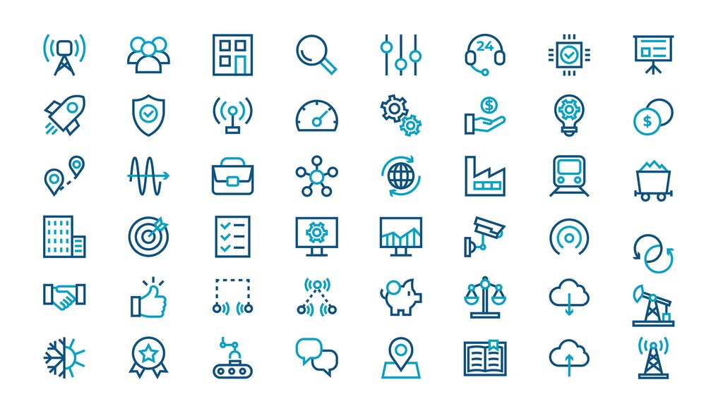 Синие иконки для презентаций