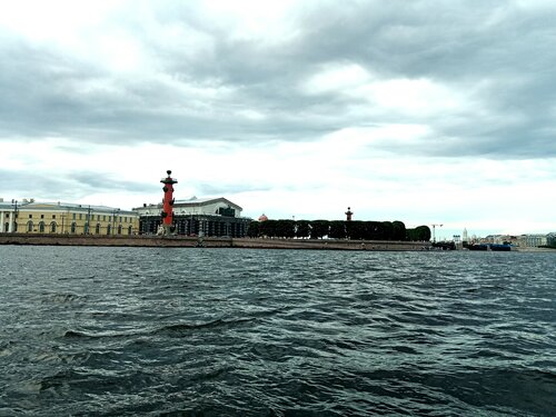 Memorial plaque, foundation stone Spit of Vasilievsky Island, Saint Petersburg, photo