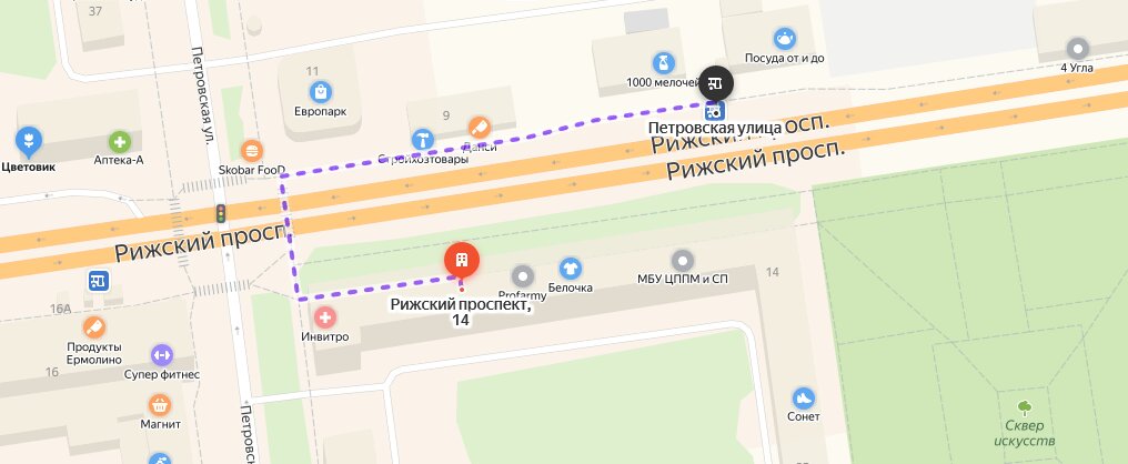 Рижский 68 псков карта