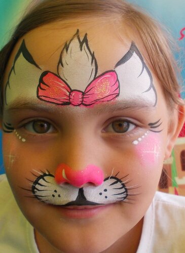 Рисуем кошечку аквагримом