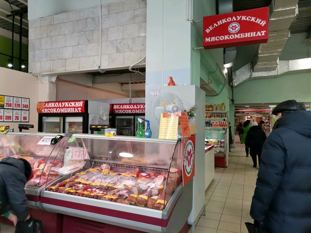 Tienda de carnes, embutidos Velikoluksky myasokombinat, , foto