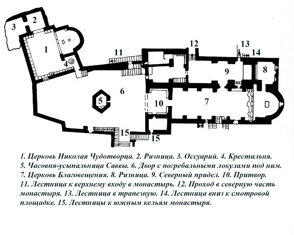 План средневекового монастыря