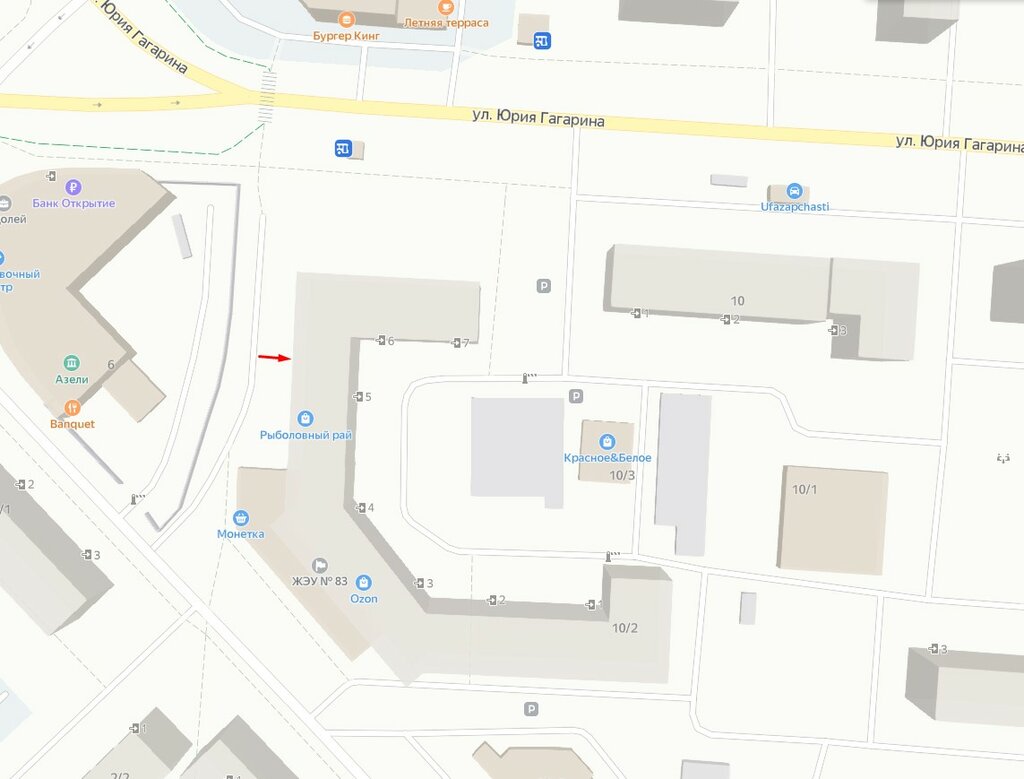 Гагарина 40 уфа карта