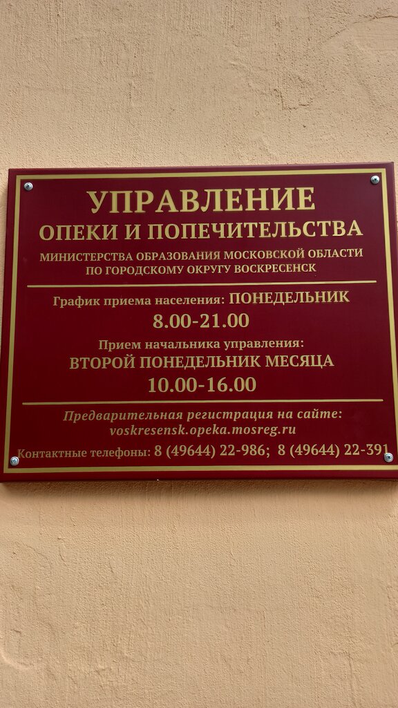 Social service Управление опеки и попечительства по городскому округу Воскресенск, Voskresensk, photo