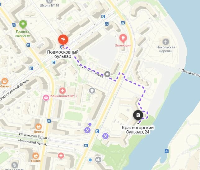 Карта павшинской поймы с улицами и номерами домов