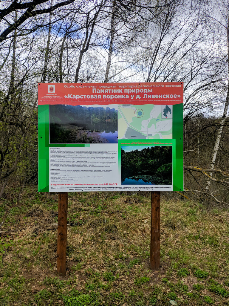 Nature reserve памятник природы регионального значения Карстовая воронка у деревни Ливенское, Tula, photo