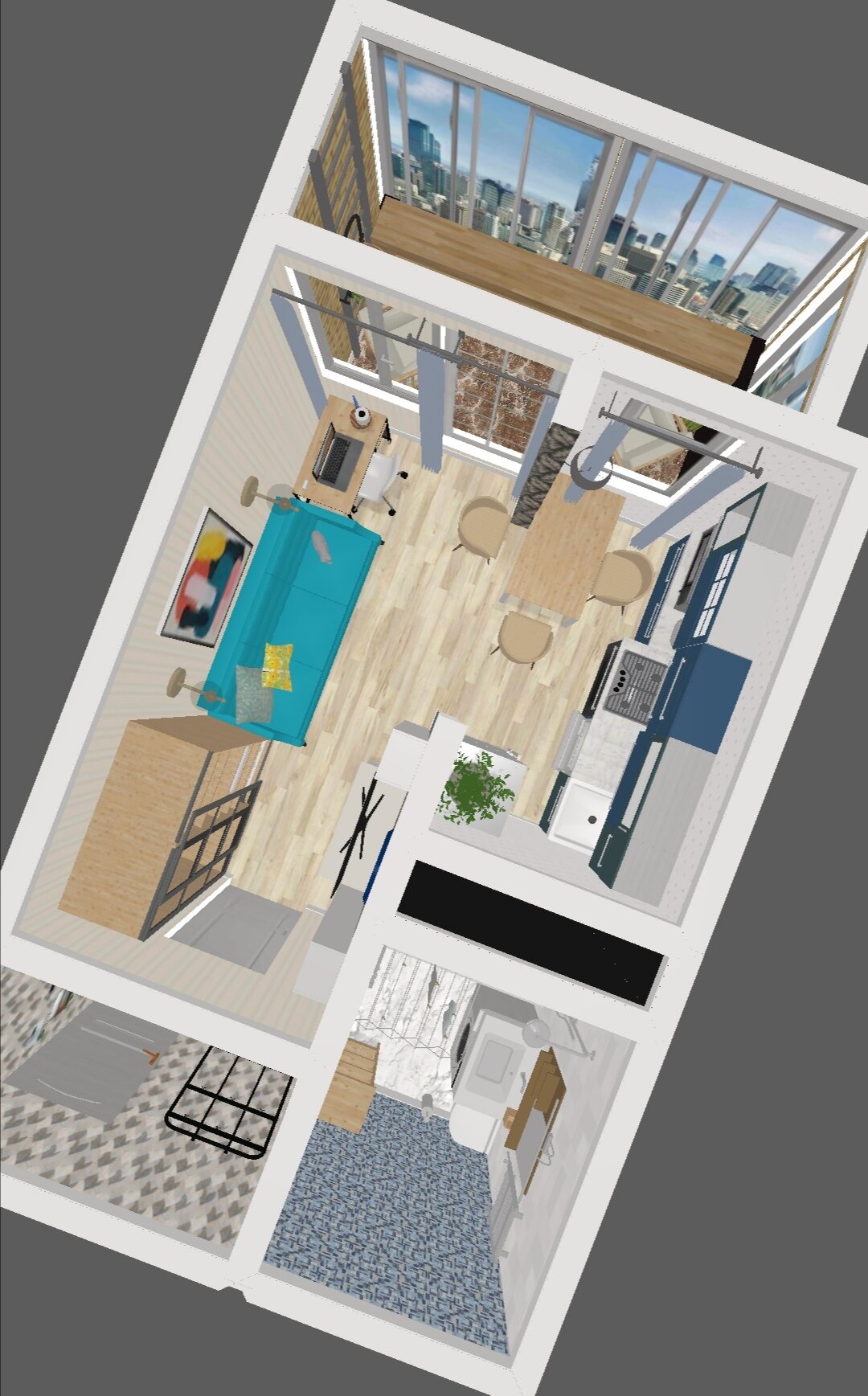 Фото Квартира-студия с видом на город