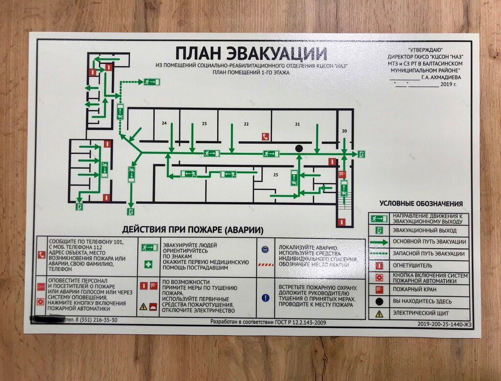 План эвакуации на английском