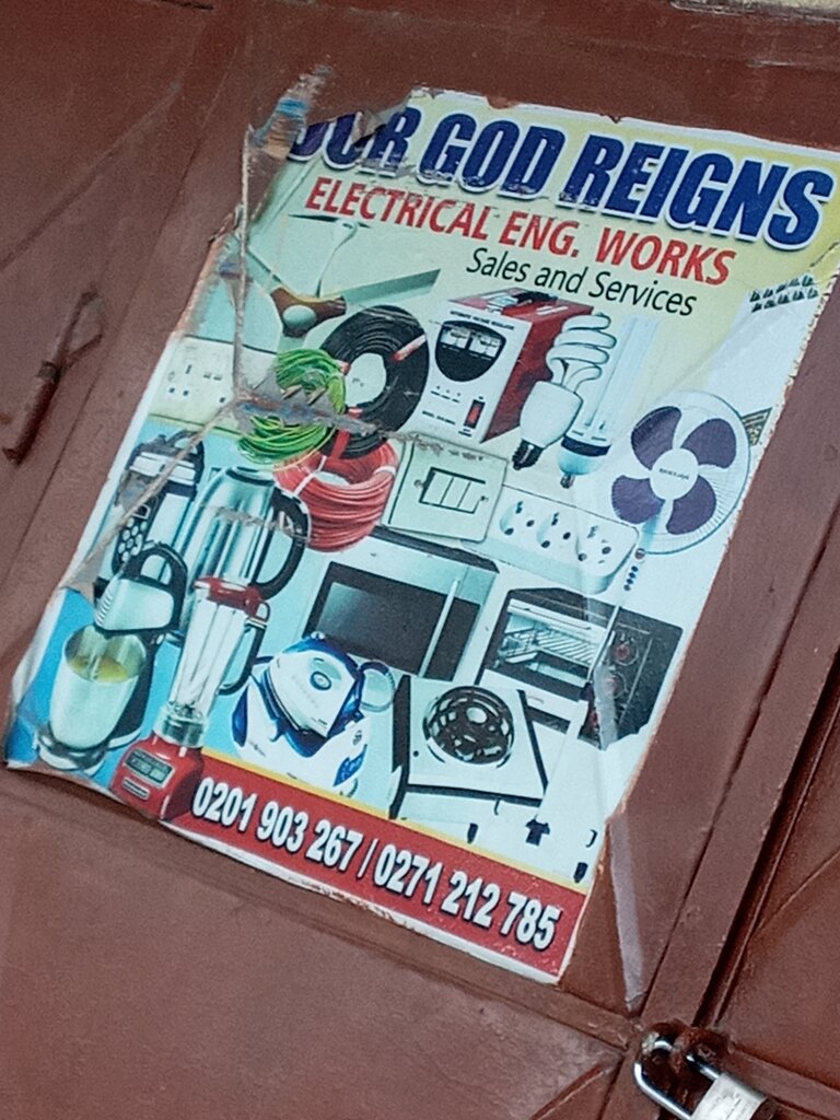 Engineering Our God reigns electricals, Accra, photo