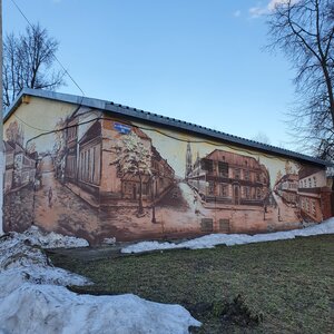 Граффити Городской пейзаж XIX-XX веков (1st Moskovskaya Street, 20), arte callejero
