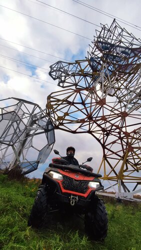 Жанровая скульптура Опора линий электропередач Волк Забивака, Калининградская область, фото