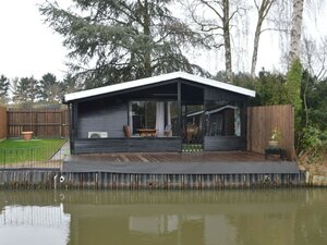 Modern Chalet in a Small Park, Located Right Along a Fishing Pond