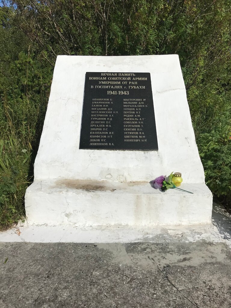 Monument, memorial Воинам Советской Армии, умершим от ран в госпиталях г. Губахи, Perm Krai, photo