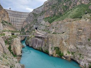 Плотина Гунибской ГЭС (Республика Дагестан, 82К-010), достопримечательность в Республике Дагестан