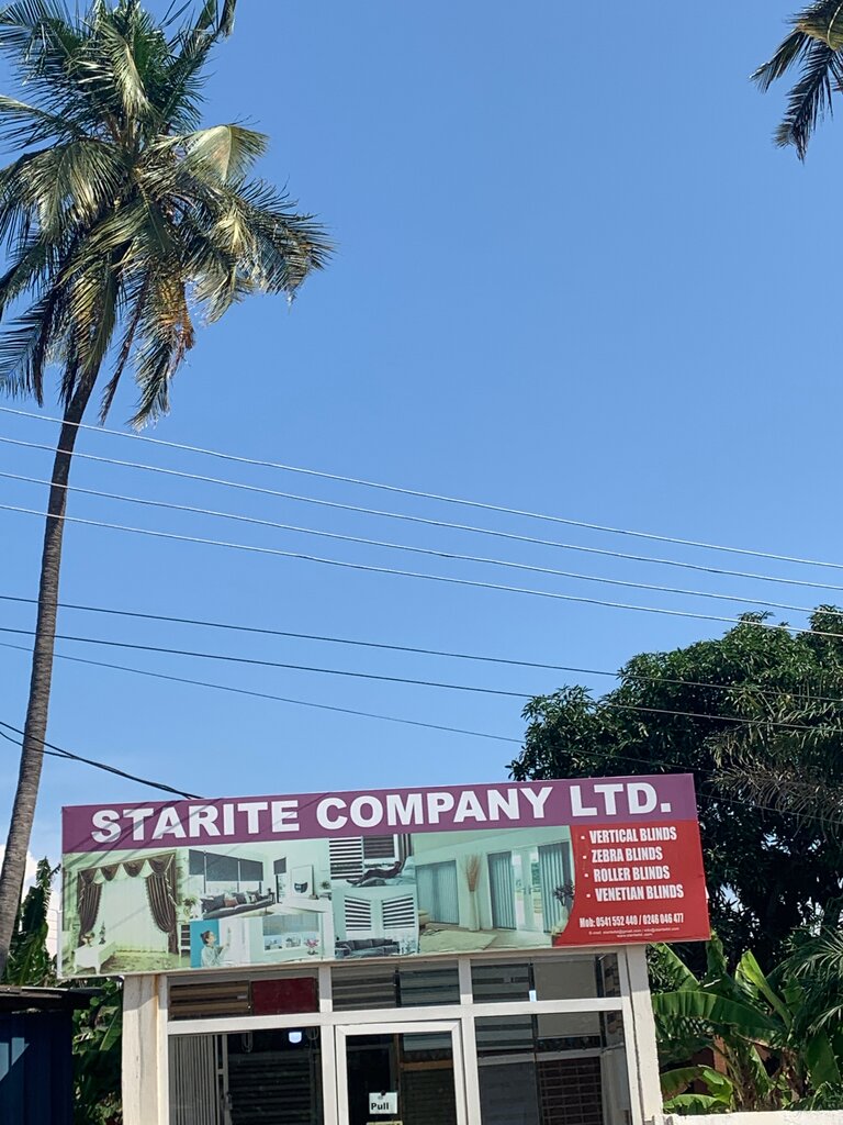 Curtains, curtain rods Starite Company Limited, Accra, photo