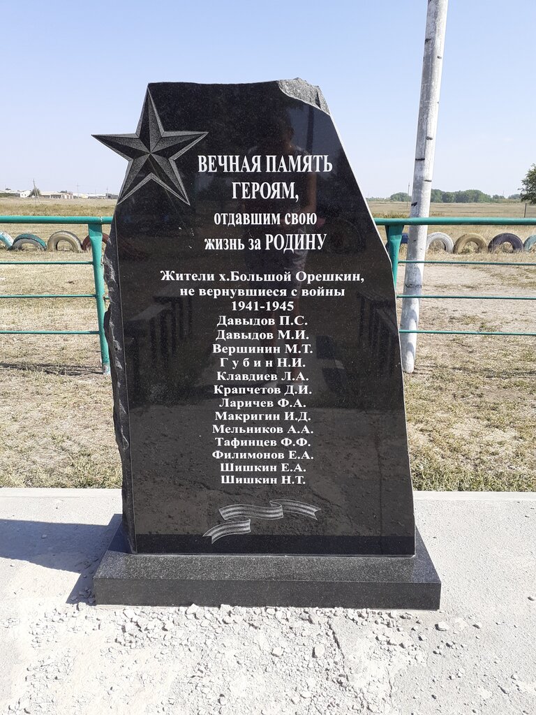 Monument, memorial Памятный знак землякам, погибшим в годы ВОВ, Volgograd Oblast, photo