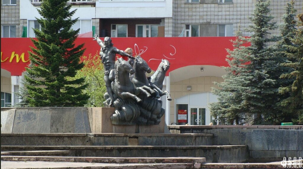 Genre sculpture Скульптурная композиция с фонтаном Енисей и Кан, Zelenogorsk, photo