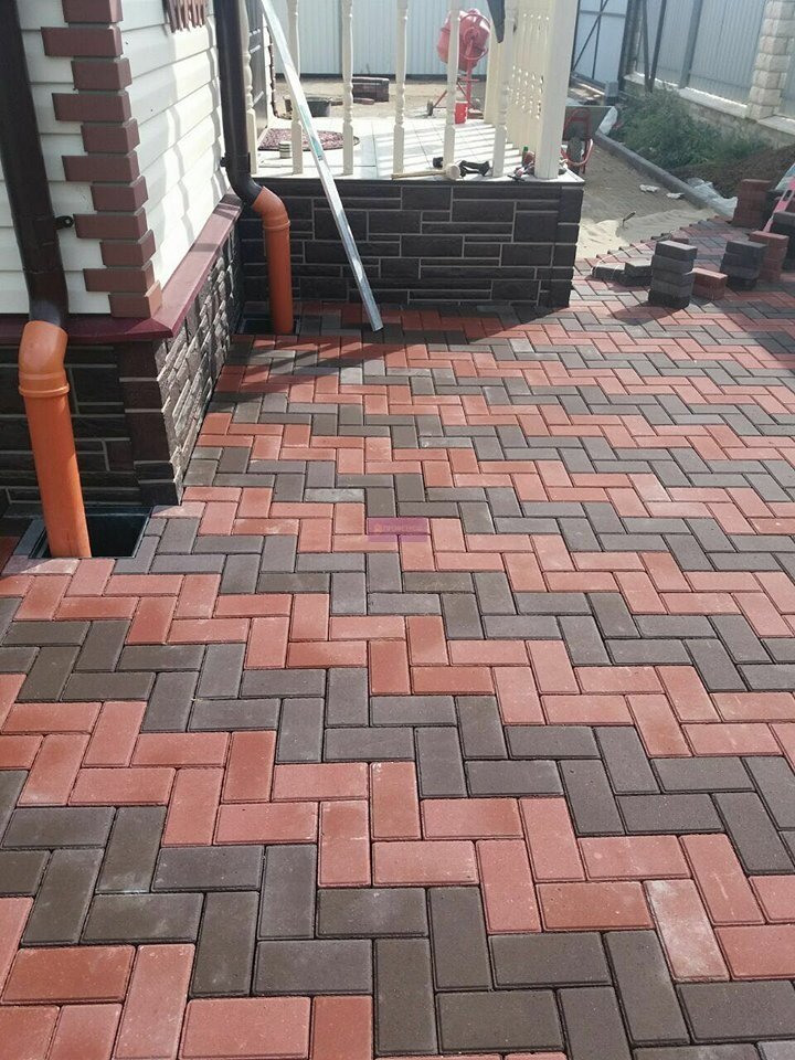 Брусчатка серая и коричневая рисунок