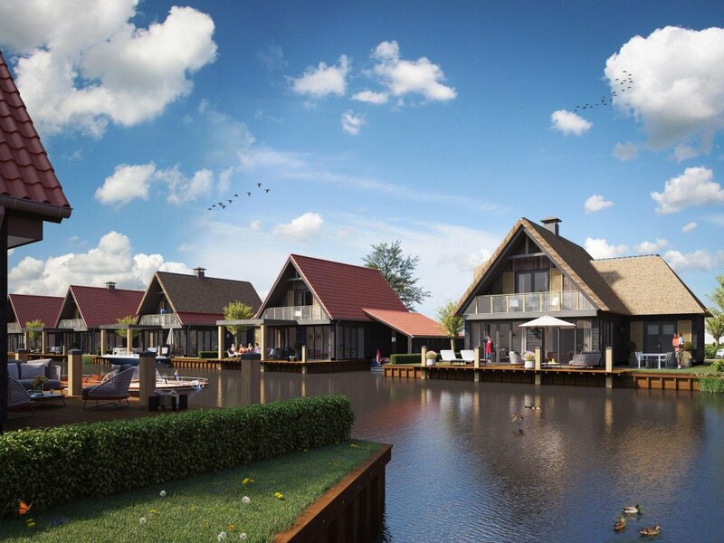 Гостиница Luxious water villa with 3 bathrooms, at the Frisian Lakes