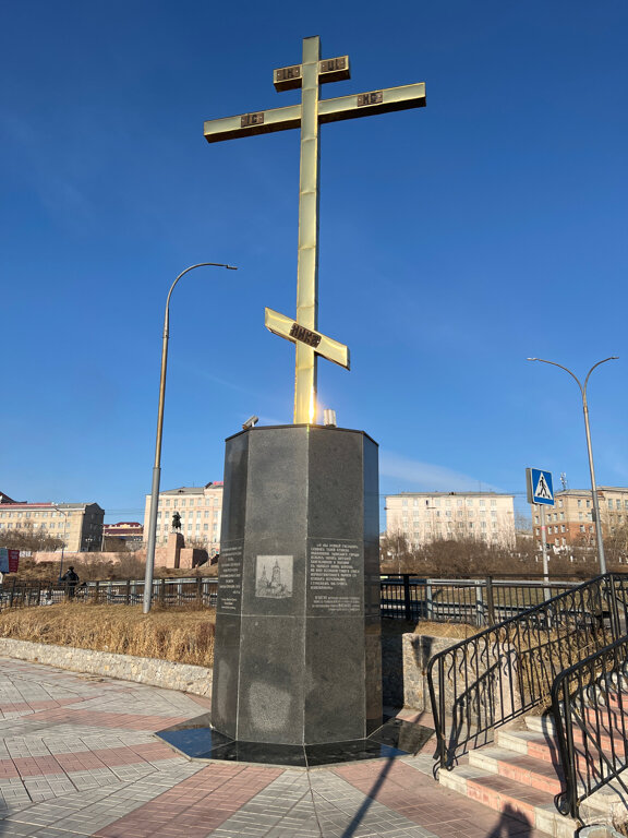 Capilla, cruz conmemorativa Памятный крест на месте Спасской церкви, , foto