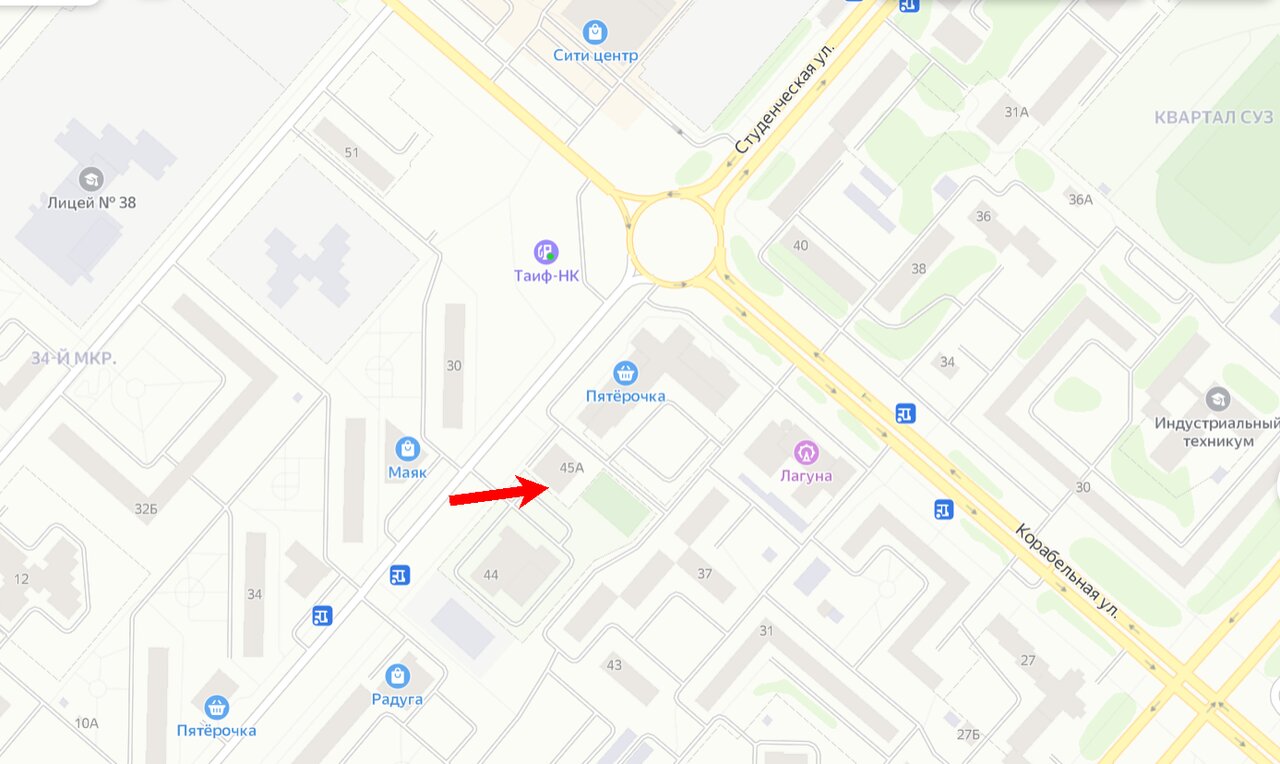 Карта нижнекамска пробки