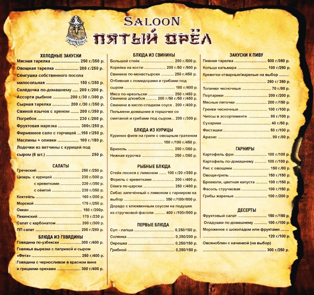 Кафе регион 57 орел карта