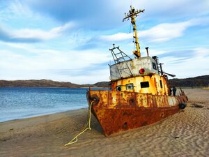 Graveyard of Ships (Murmansk Region, Kolskiy rayon, Teriberka Village), landmark, attraction