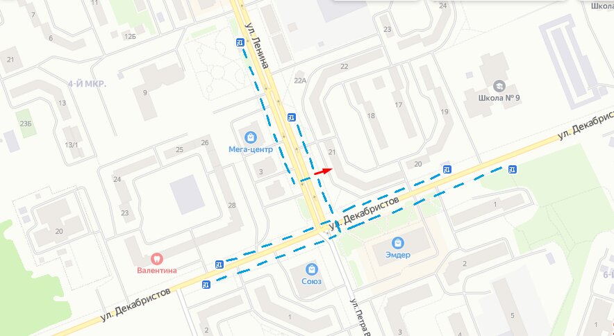 Карта нягани с улицами и номерами домов