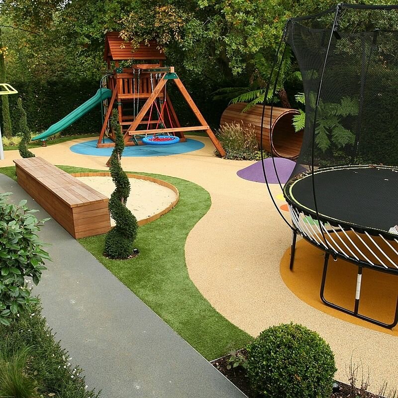 Фото дизайна частного сада ElastSport, flooring for playgrounds, Moscow, Novomoskovskiy Administrative Okru