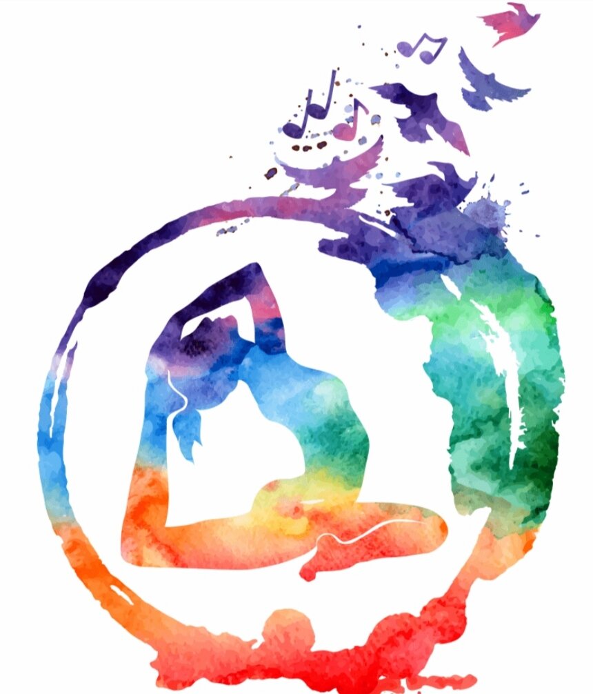 Йога рисунок акварелью