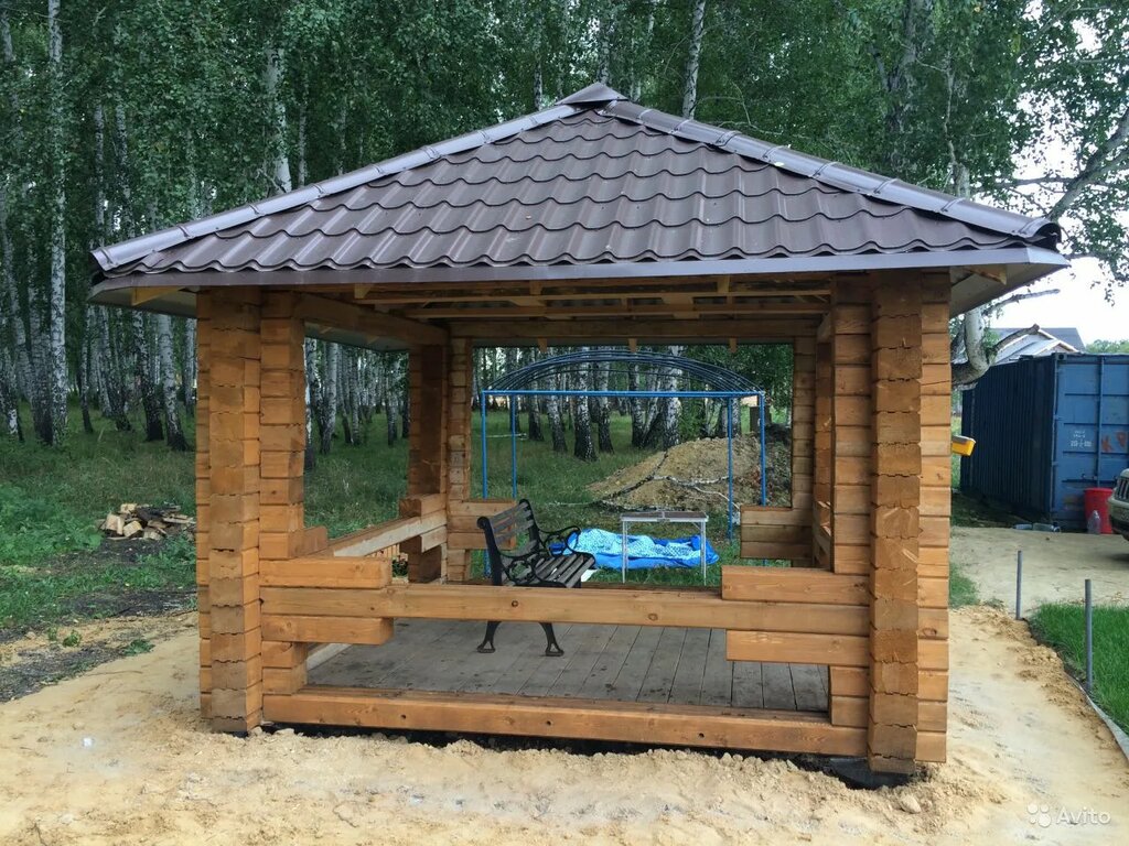 Беседки из бруса для дачи фото