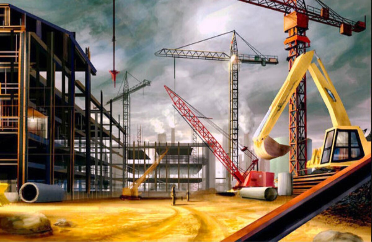 Workers on construction site