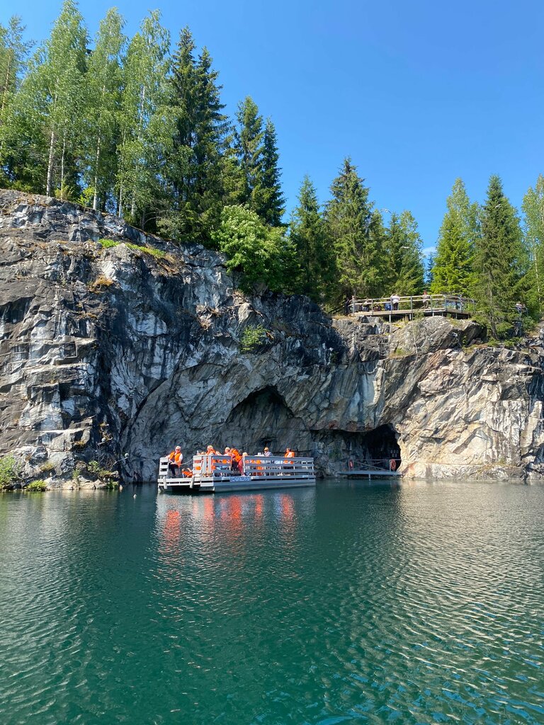 Landmark, attraction Underground Ruskeala, Republic of Karelia, photo