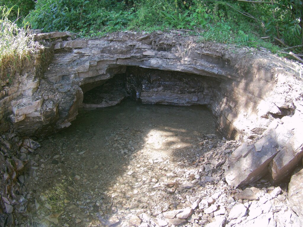 Spring, stream Выход подземного русла Чёртова ручья, Pskov, photo