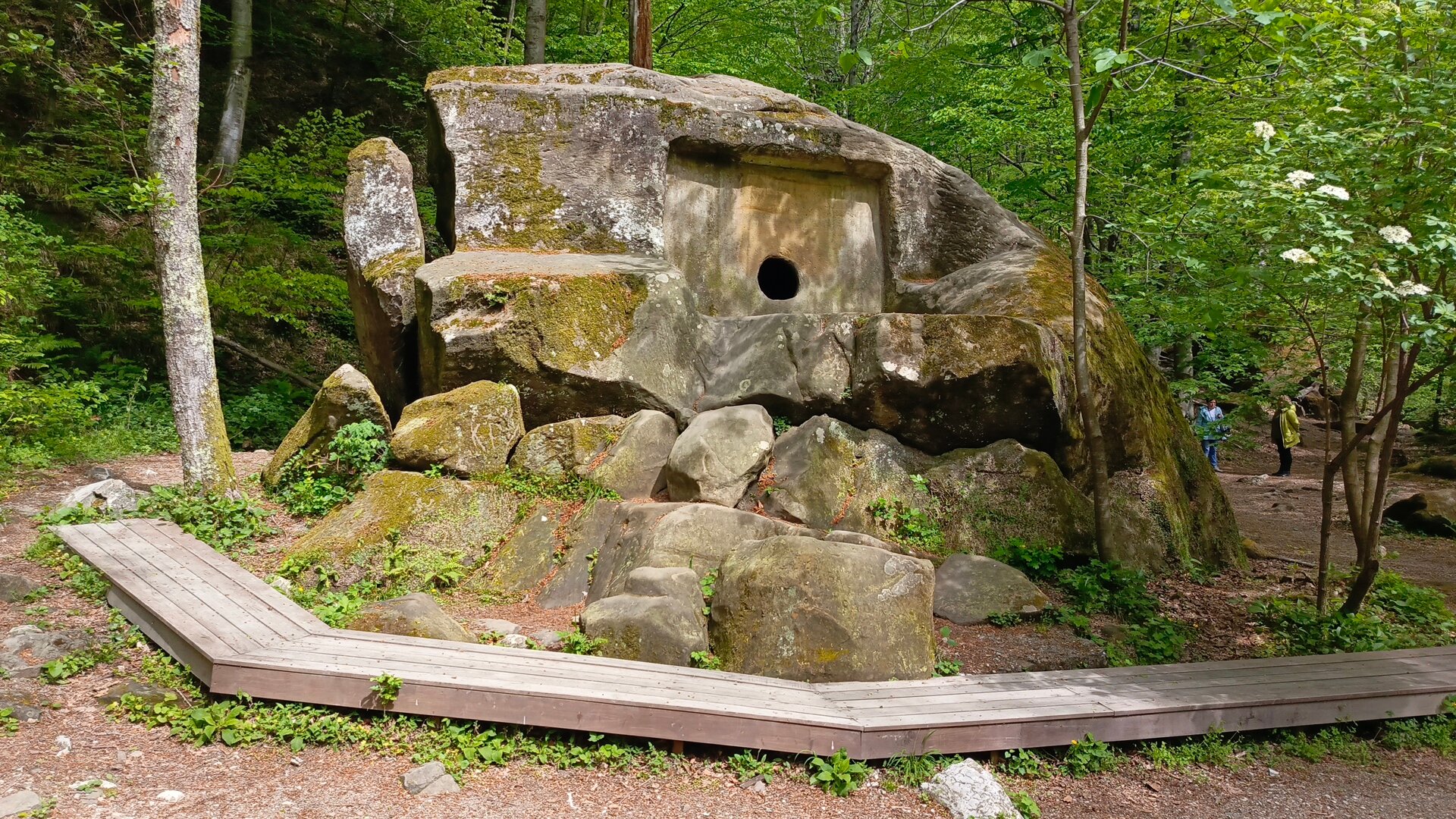 Монолитный дольмен среди леса