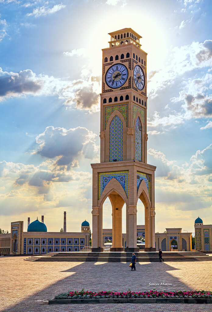 Landmark, attraction Clock Tower, Taraz, photo