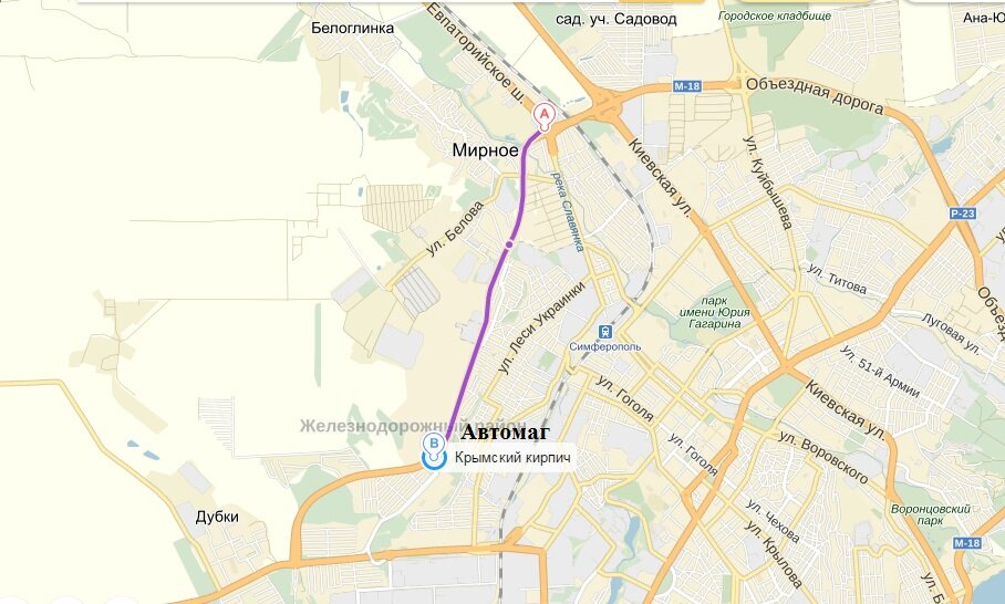 Белоглинка симферопольский район карта