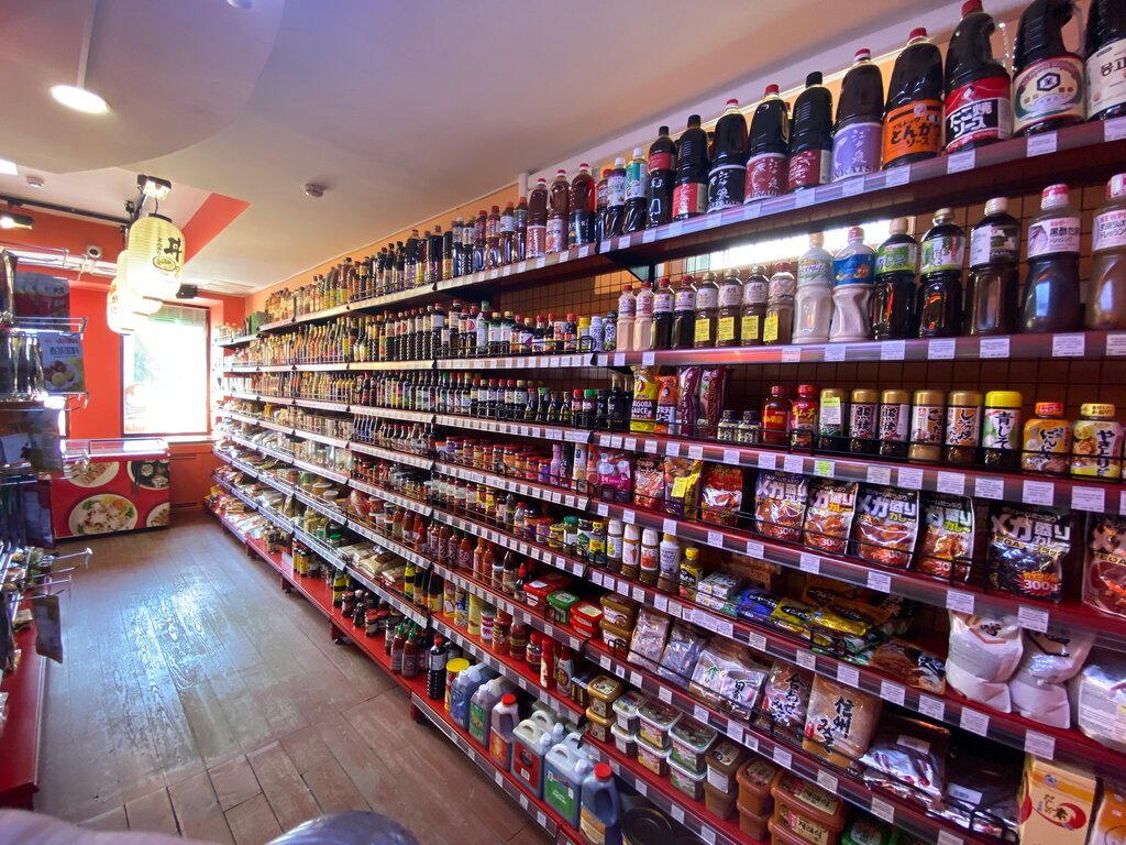 Red dragon, shop of sushi and asian products, Russia, Saint Petersburg, Borovaya