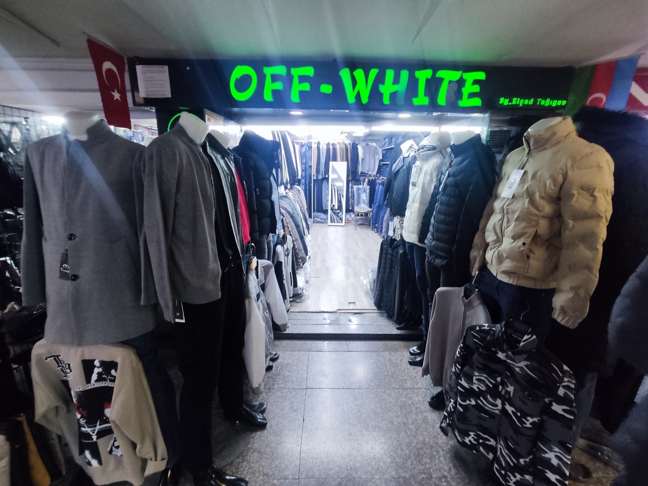 Off white clothing store Bak Sebail District Puskin Street