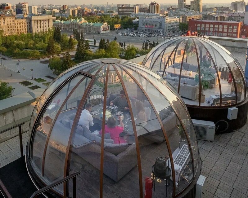 Restaurant Capsula, rooftop restaurant, Novosibirsk, photo