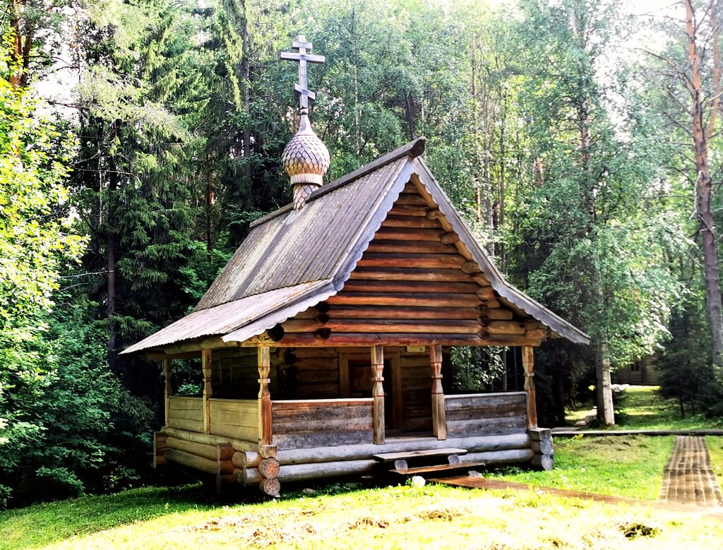 Capilla, cruz conmemorativa Chasovnya Ilii Proroka iz derevni Mamonov Ostrov, , foto