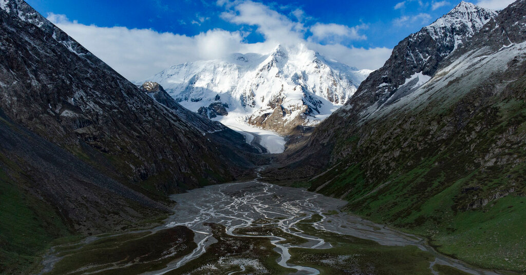 Mountain peak Pik Karakol 5216 meters, Issyk Kul Province, photo