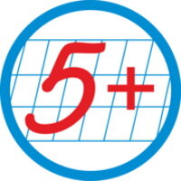 Логотип автошколы «Автошкола 5+»