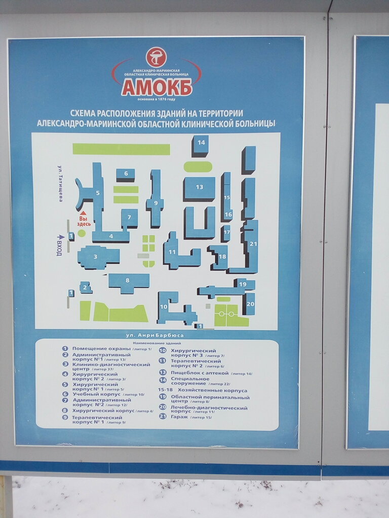 План мариинской больницы с корпусами и отделениями спб