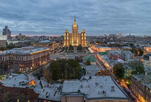 Достопримечательность Высотное здание на Кудринской площади, Москва, фото