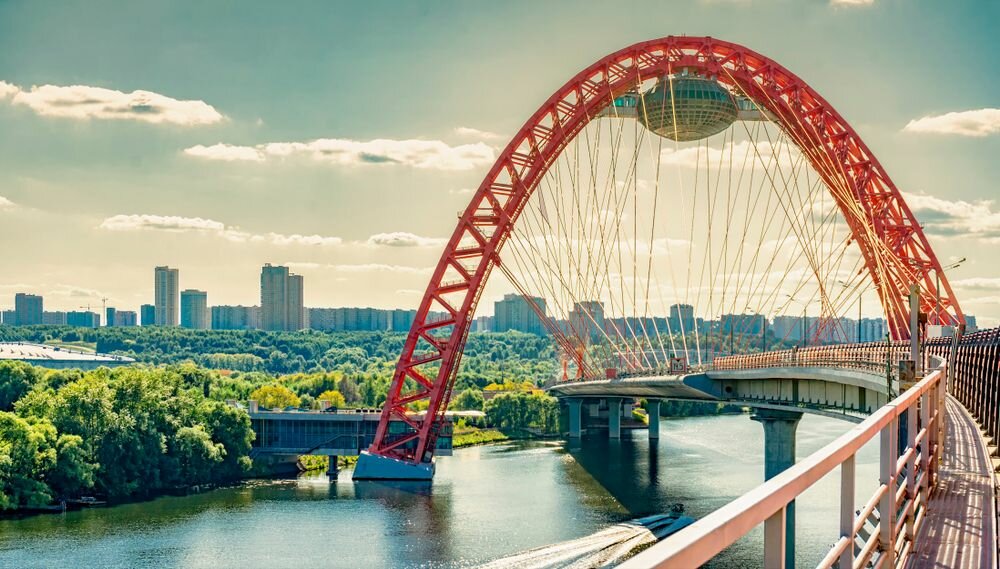 Turistik yerler Zhivopisnyy Bridge, Moskova, foto