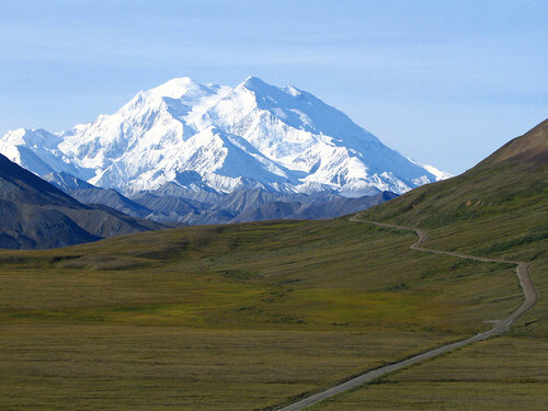 Mountain peak Mount McKinley 6190 meters, State of Alaska, photo