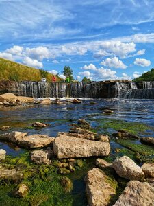 Sablinsky Waterfall observation deck (Leningrad Region, Tosnenskiy District, Gosudarstvenny kompleksny pamyatnik prirody regionalnogo znacheniya Sablinskiy, peshekhodny ekologicheskiy marshrut Sablinskiy BIO-labirint), observation deck