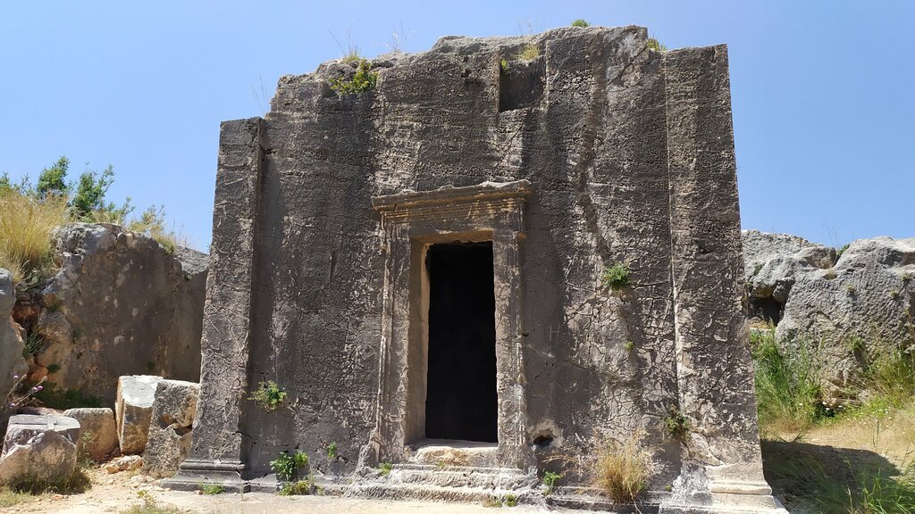 Landmark, attraction Akdam Doric Tomb, Kas, photo