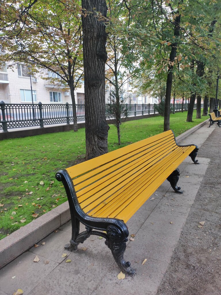 Memorial site, local landmark Voland's bench, Moscow, photo